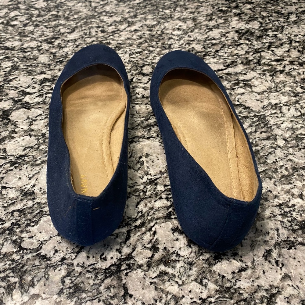 Old Navy Blue Suede Flats Size: 8